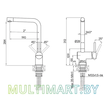 Смеситель Paulmark Spring Sp212067-SS (нержавеющая сталь) картинка 4